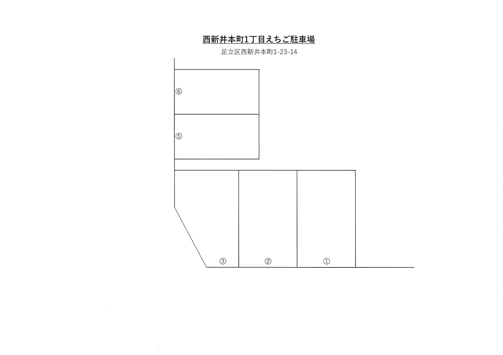 西新井本町１丁目えちご駐車場の駐車配置図