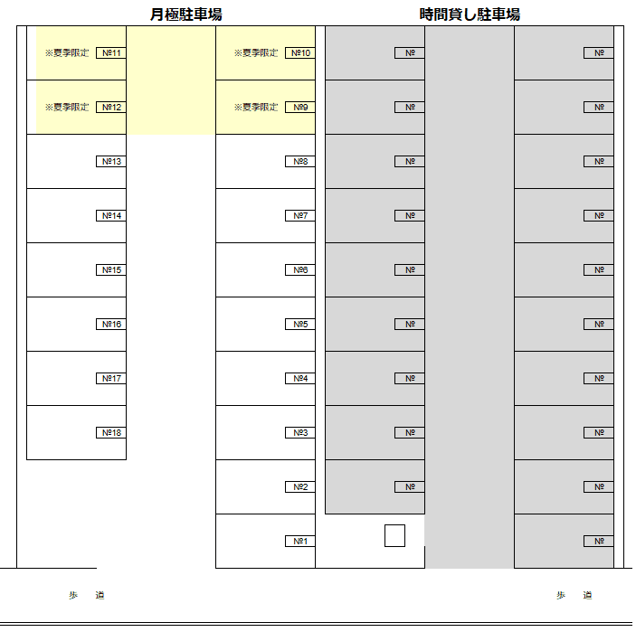 北23条東1丁目の駐車配置図