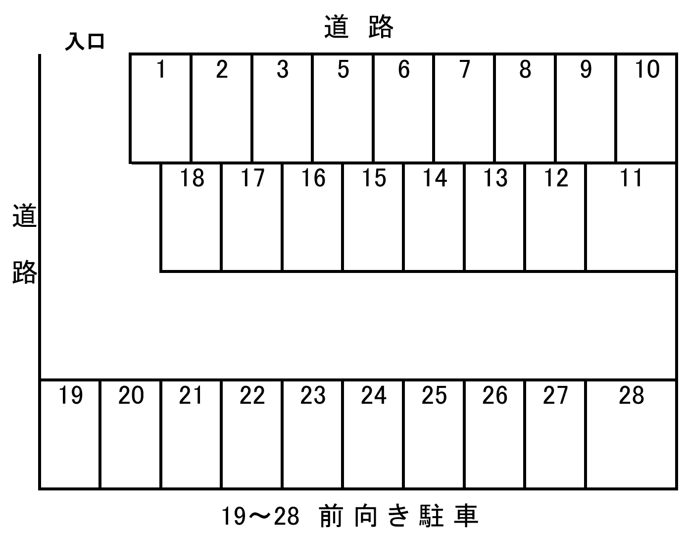 池田駐車場の駐車配置図