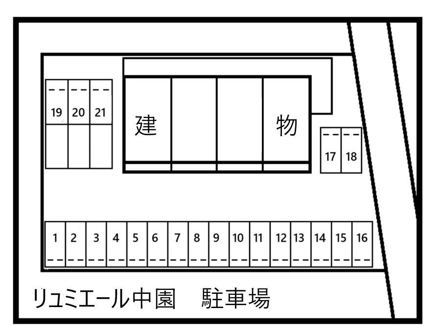 リュミエール中園　駐車場の駐車配置図