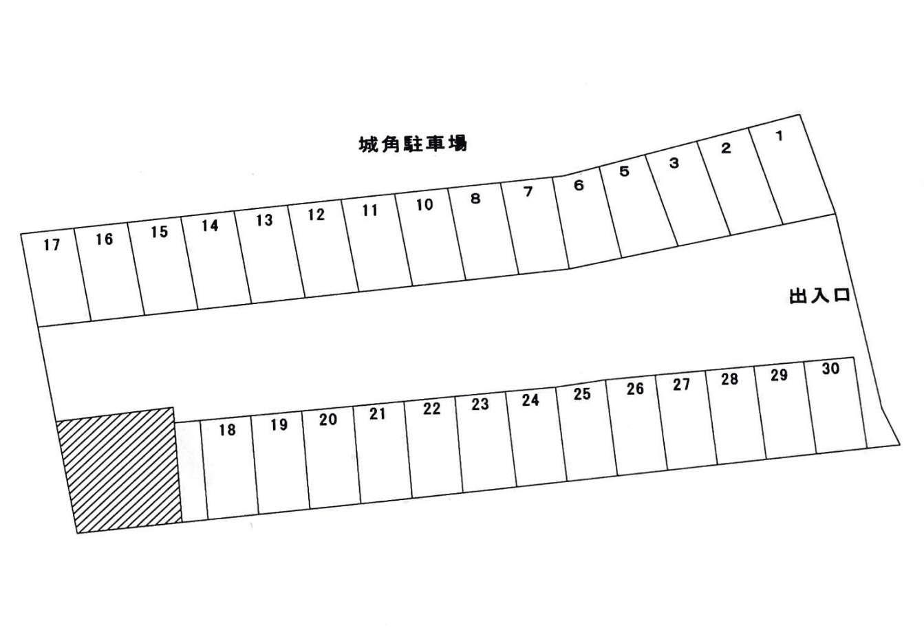 城角駐車場の駐車配置図