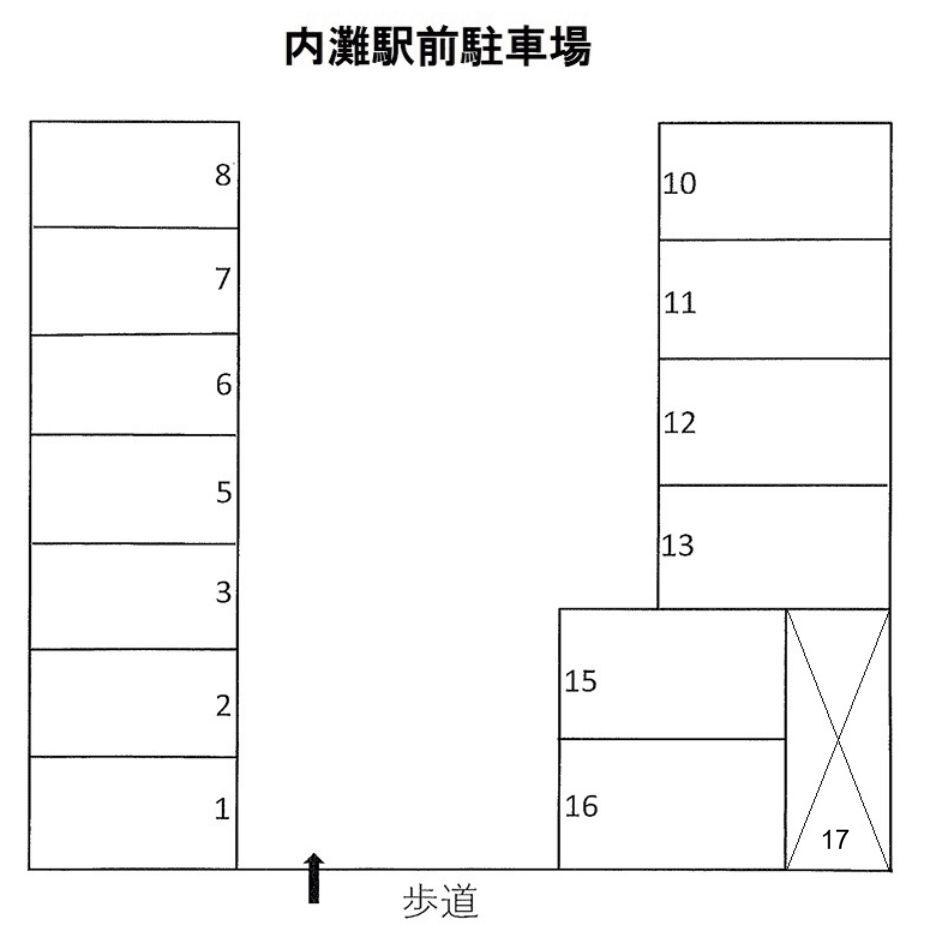 内灘駅前駐車場の駐車配置図