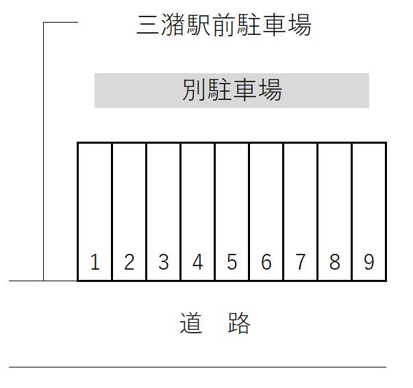 三潴駅前駐車場の駐車配置図