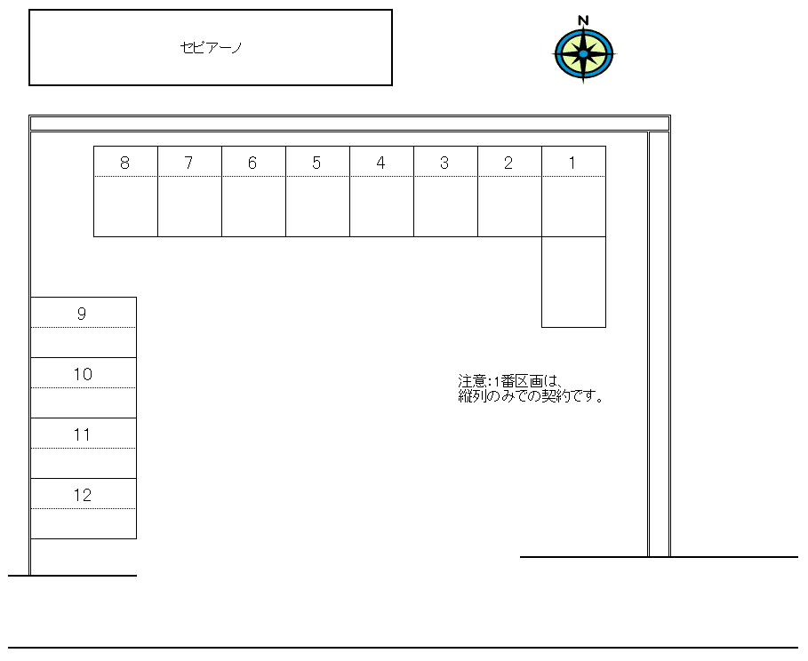 富松月極駐車場の駐車配置図