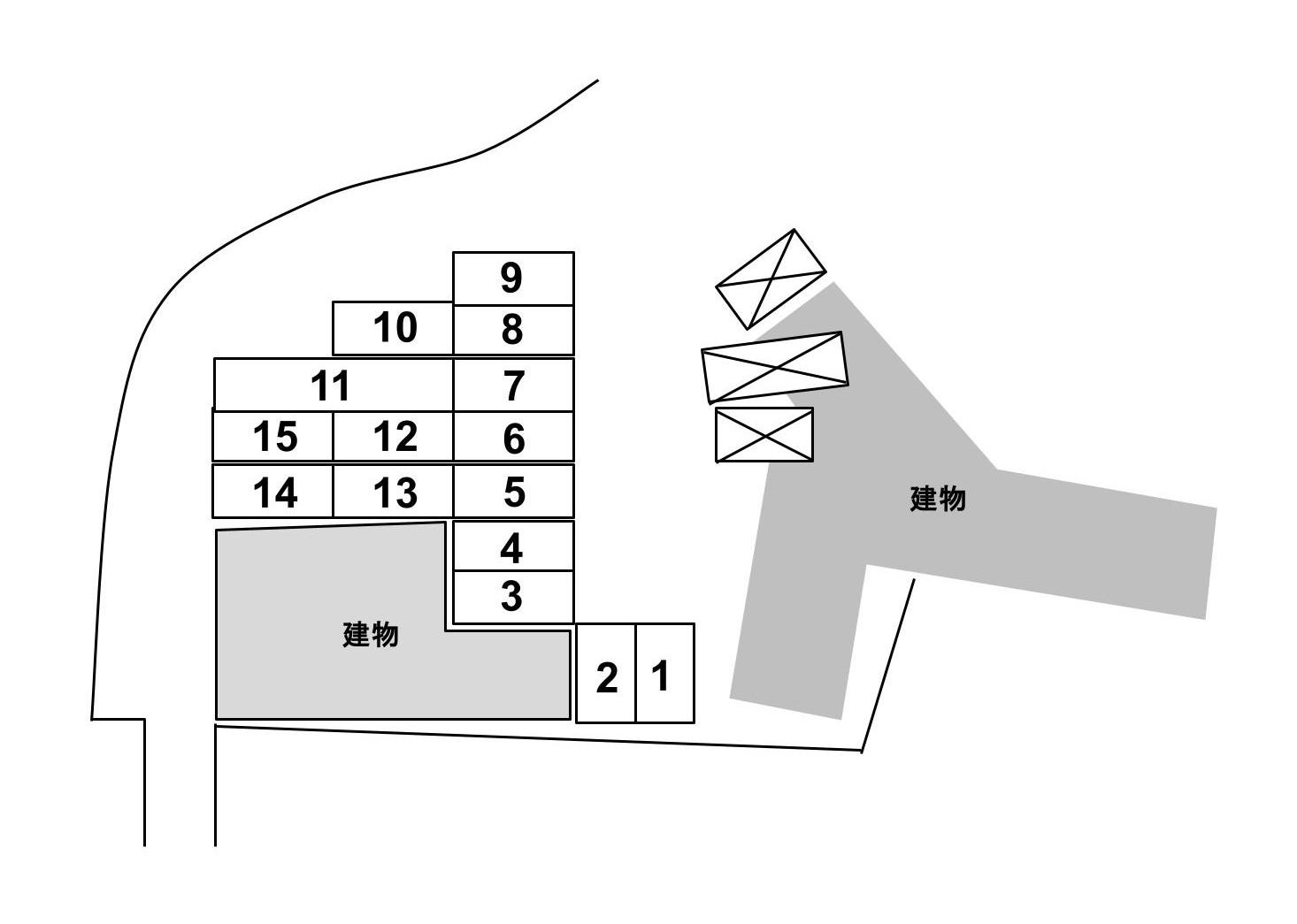 平良アパート敷地内駐車場の駐車配置図