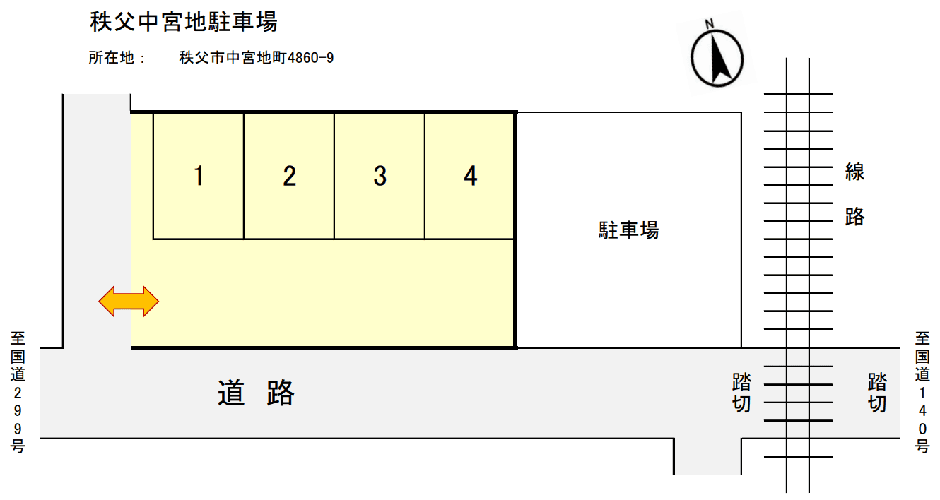 秩父中宮地駐車場の駐車配置図