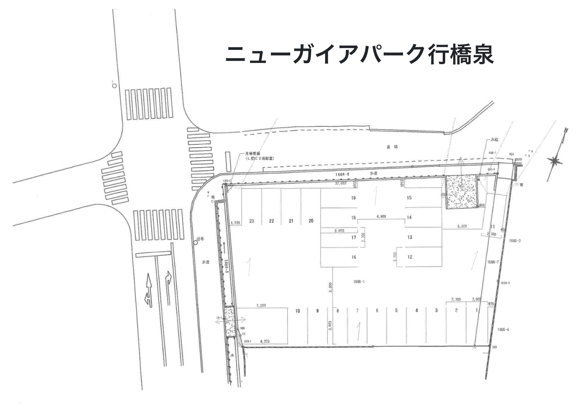ニューガイアパーク行橋泉の駐車配置図