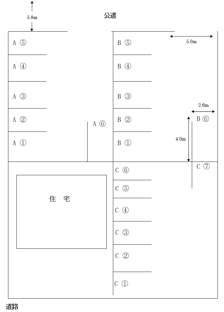 はるひ野5-4-2駐車場の駐車配置図