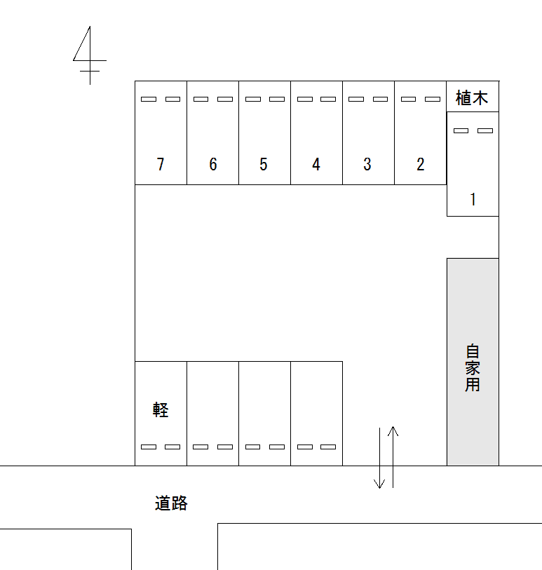 FK新田本町駐車場の駐車配置図