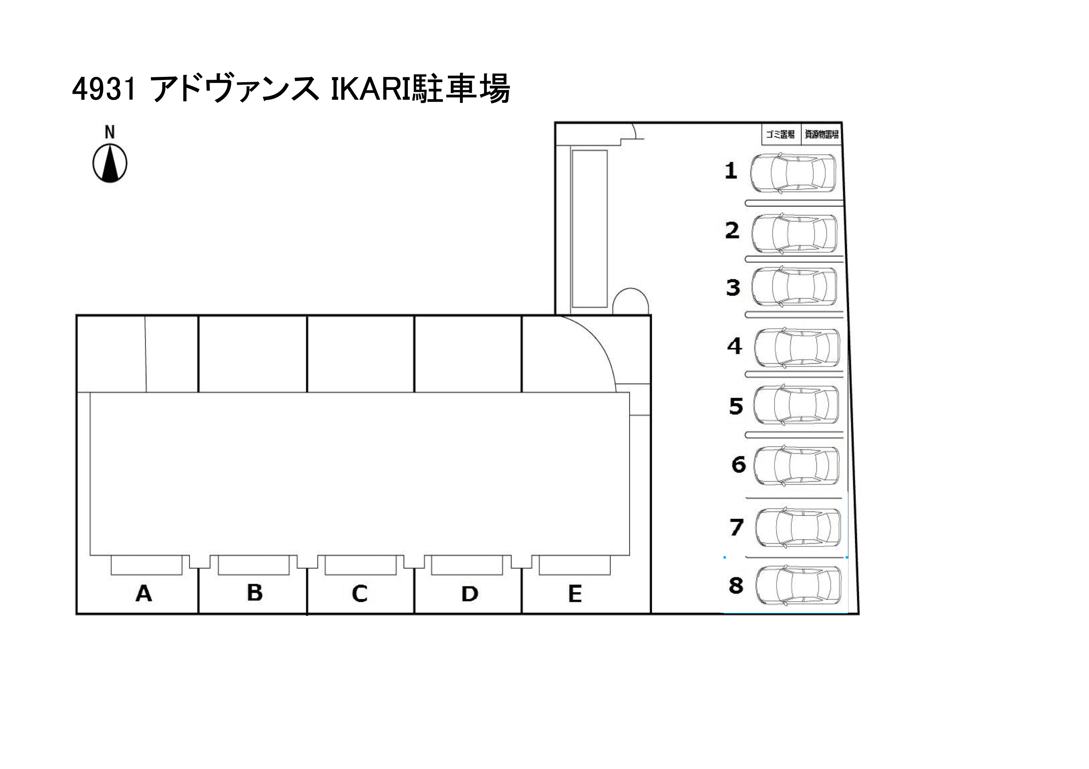 アドヴァンス ＩＫＡＲＩ駐車場の駐車配置図