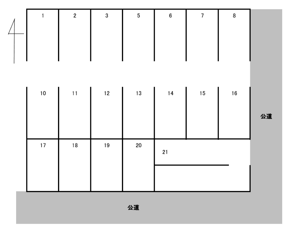 宝生町3-73･74駐車場Aの駐車配置図