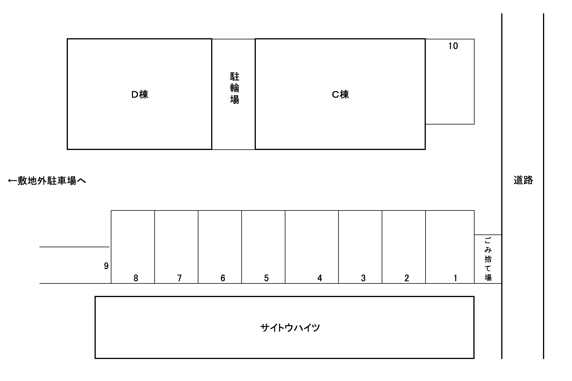 天神パレス斉藤　Ｃ棟の駐車配置図