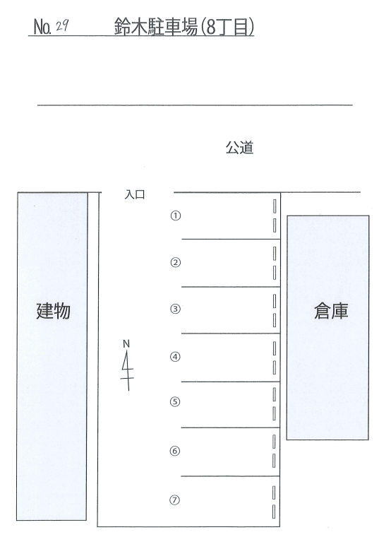 鈴木駐車場（8丁目）の駐車配置図