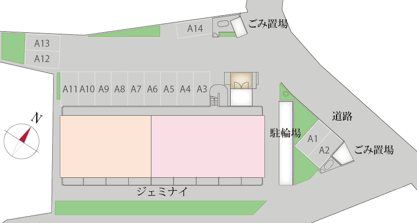 ジェミナイの駐車配置図