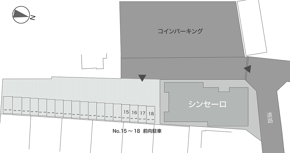 シンセーロ敷地外駐車場の駐車配置図