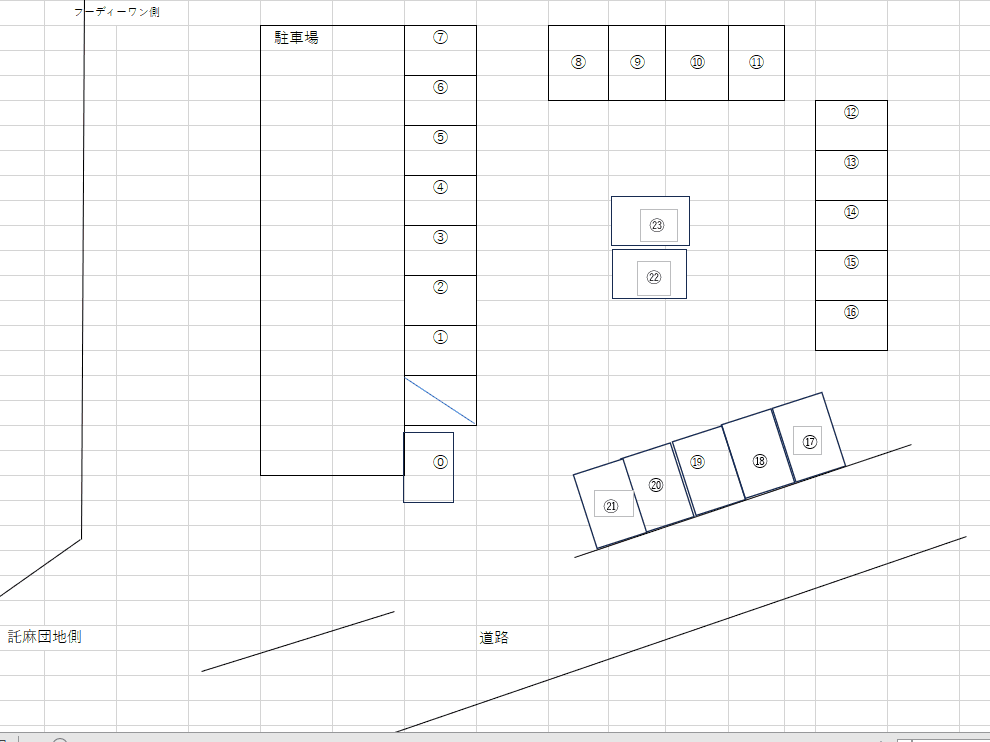 御領駐車場の駐車配置図