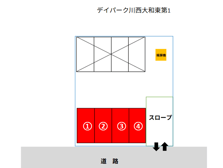 デイパーク川西大和東第1の駐車配置図