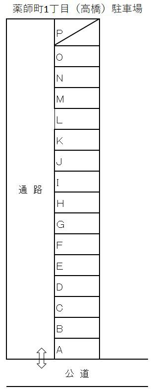薬師町1丁目駐車場 No.98の駐車配置図