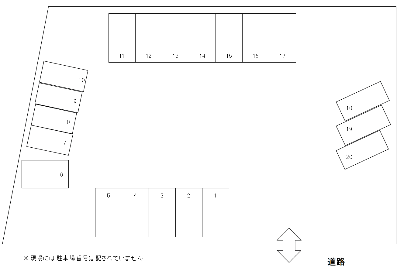 長谷川ガレージの駐車配置図