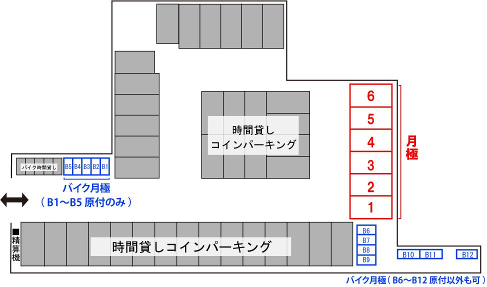 TERIOS　MONTHLY166南通町の駐車配置図