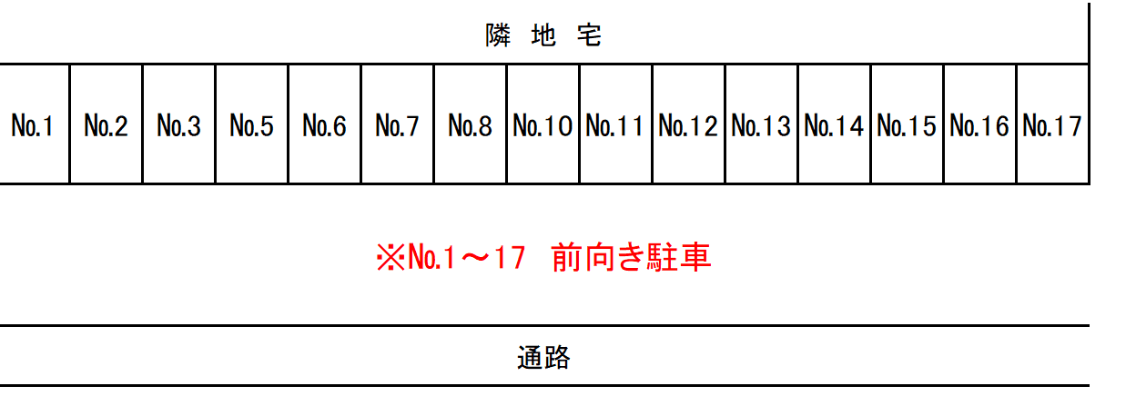 山本駐車場の駐車配置図