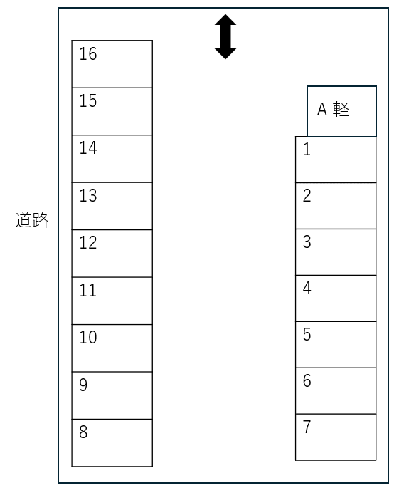 野田四丁目駐車場の駐車配置図