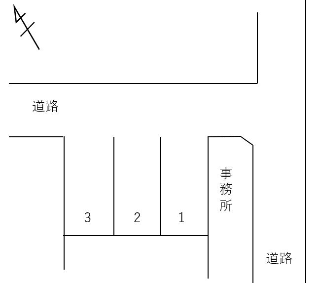 駅東駐車場の駐車配置図