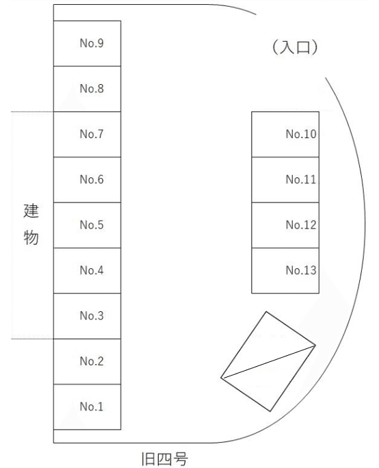 大房866駐車場の駐車配置図