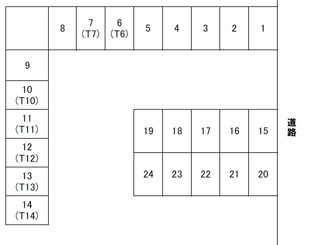 笹山グランドパーキングの駐車配置図