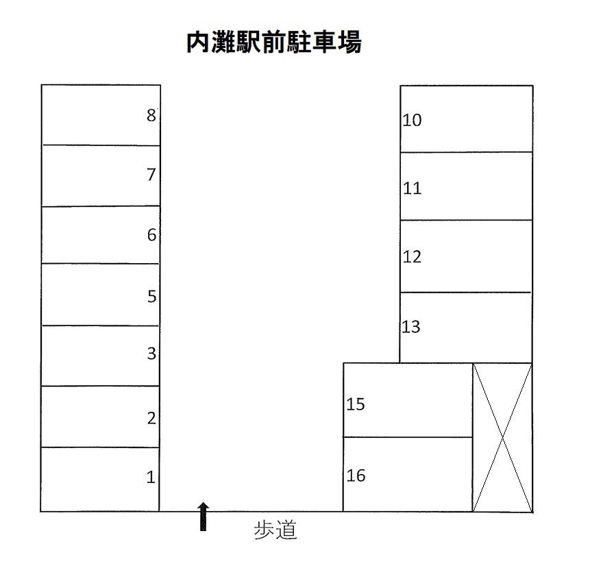内灘駅前駐車場の駐車配置図