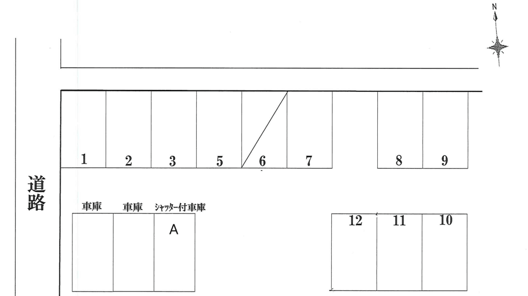 上道町　堀田駐車場の駐車配置図