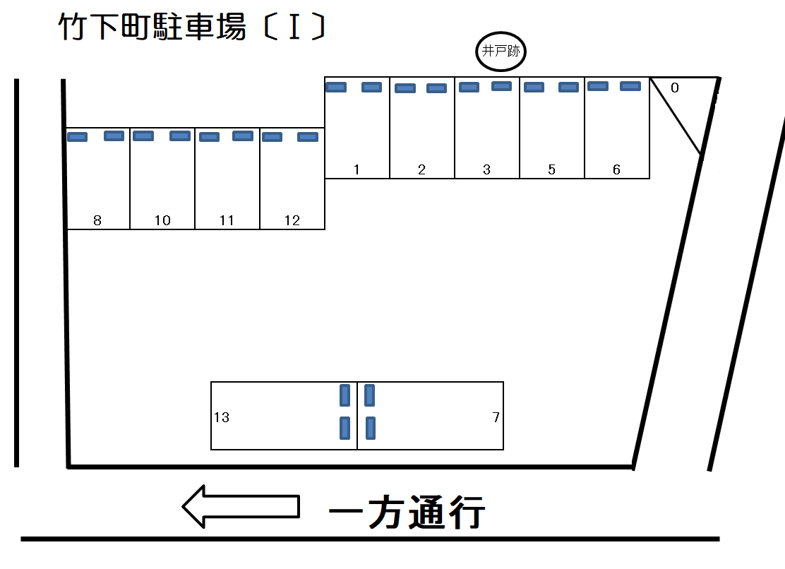 竹下町駐車場［Ⅰ］の駐車配置図