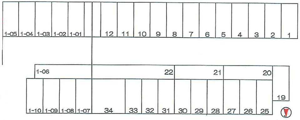 第二西裏パーキングの駐車配置図