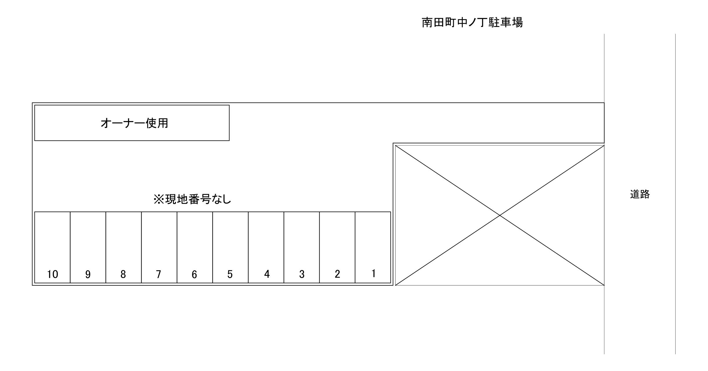 南田町中ノ丁駐車場の駐車配置図