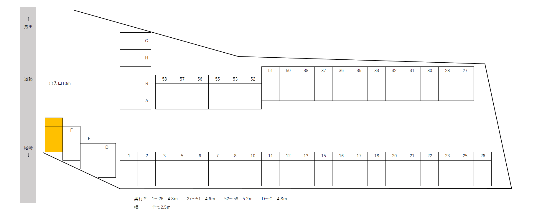 ミサワパーキング公団前の駐車配置図