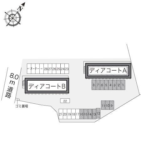 ディアコートＡ(17687)の駐車配置図