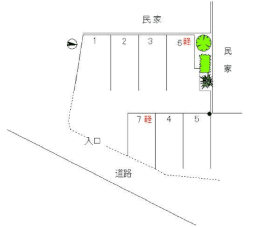 金谷町1丁目駐車場の駐車配置図