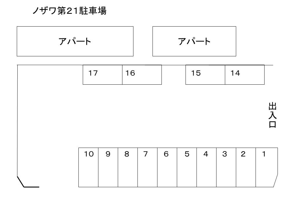 ノザワ第２１駐車場の駐車配置図