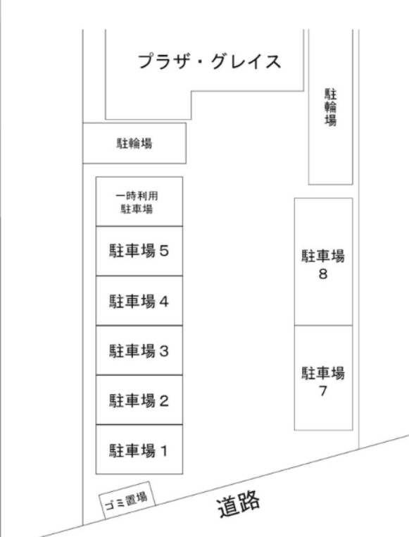グレイス駐車場の駐車配置図