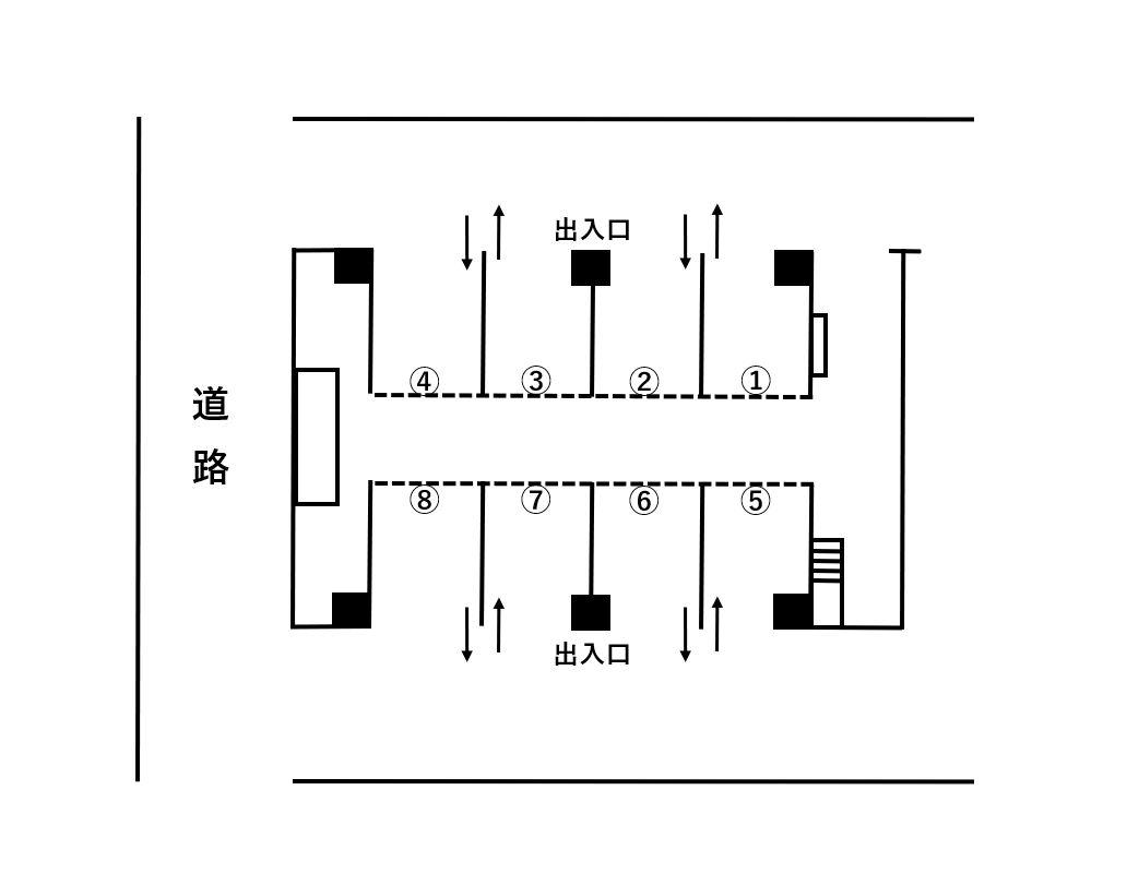 末吉駐車場の駐車配置図