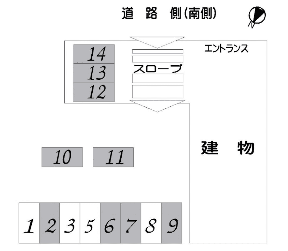 東須磨サンハイツの駐車配置図