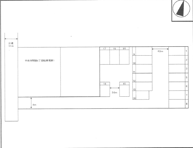 中央林間西６丁目第２駐車場の駐車配置図