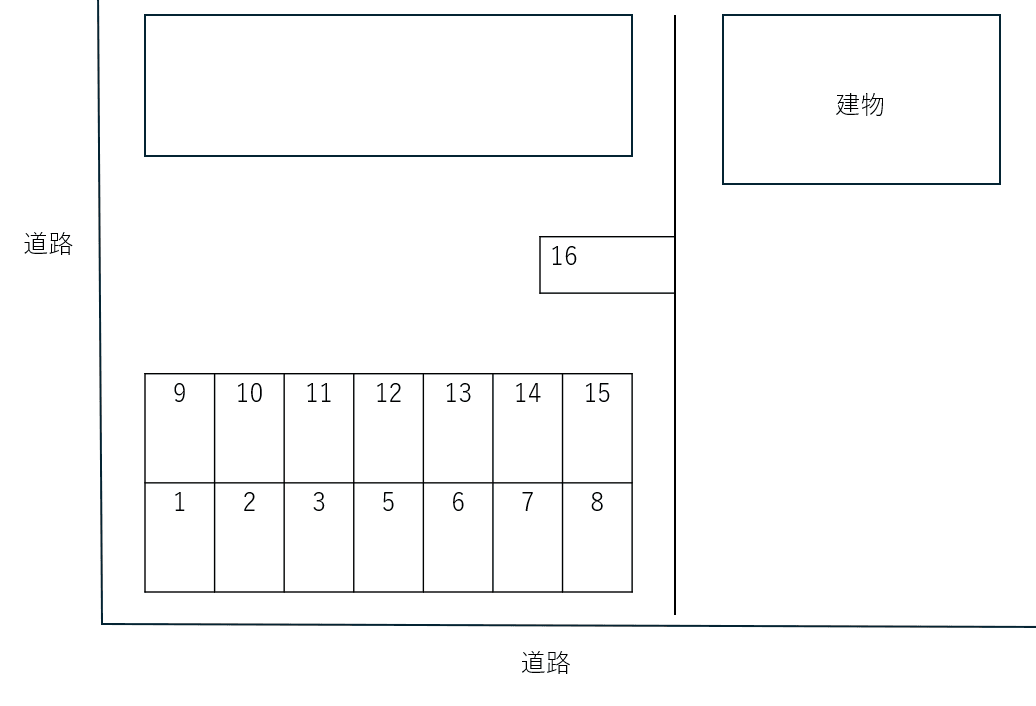 江場2丁目丹羽駐車場の駐車配置図