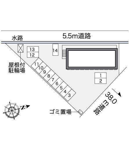 サニーコートルート８(26111)の駐車配置図