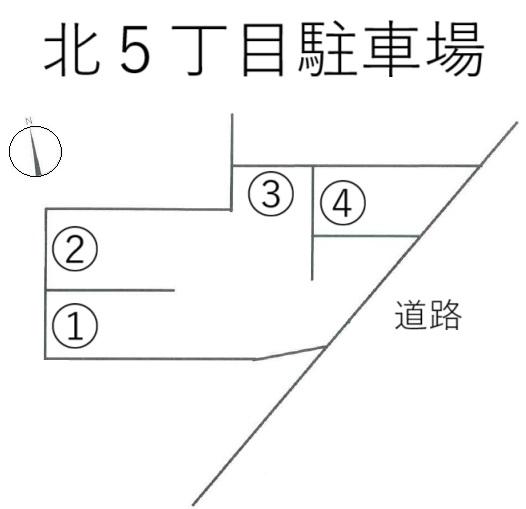 北５丁目駐車場の駐車配置図