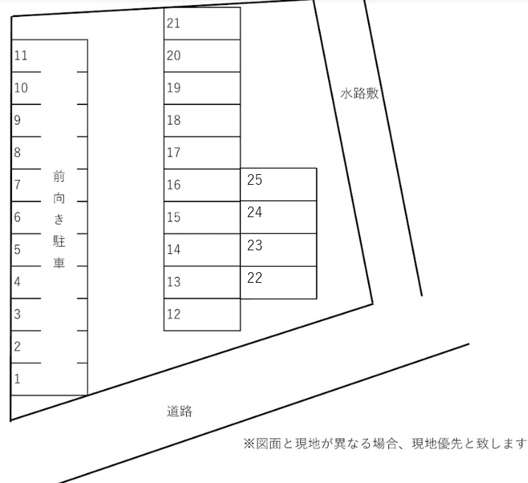 鈴木第二駐車場の駐車配置図