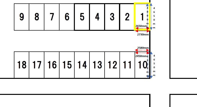 諸江Ｈ・Ｒパーキングの駐車配置図