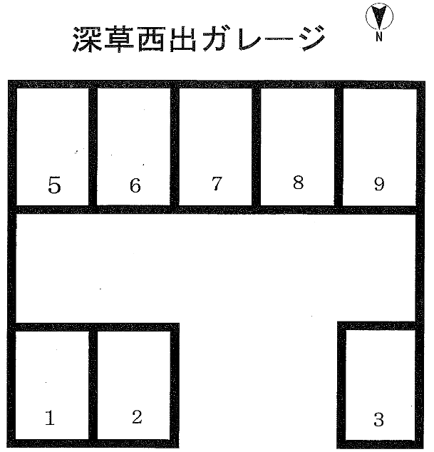 深草西出ガレージの駐車配置図