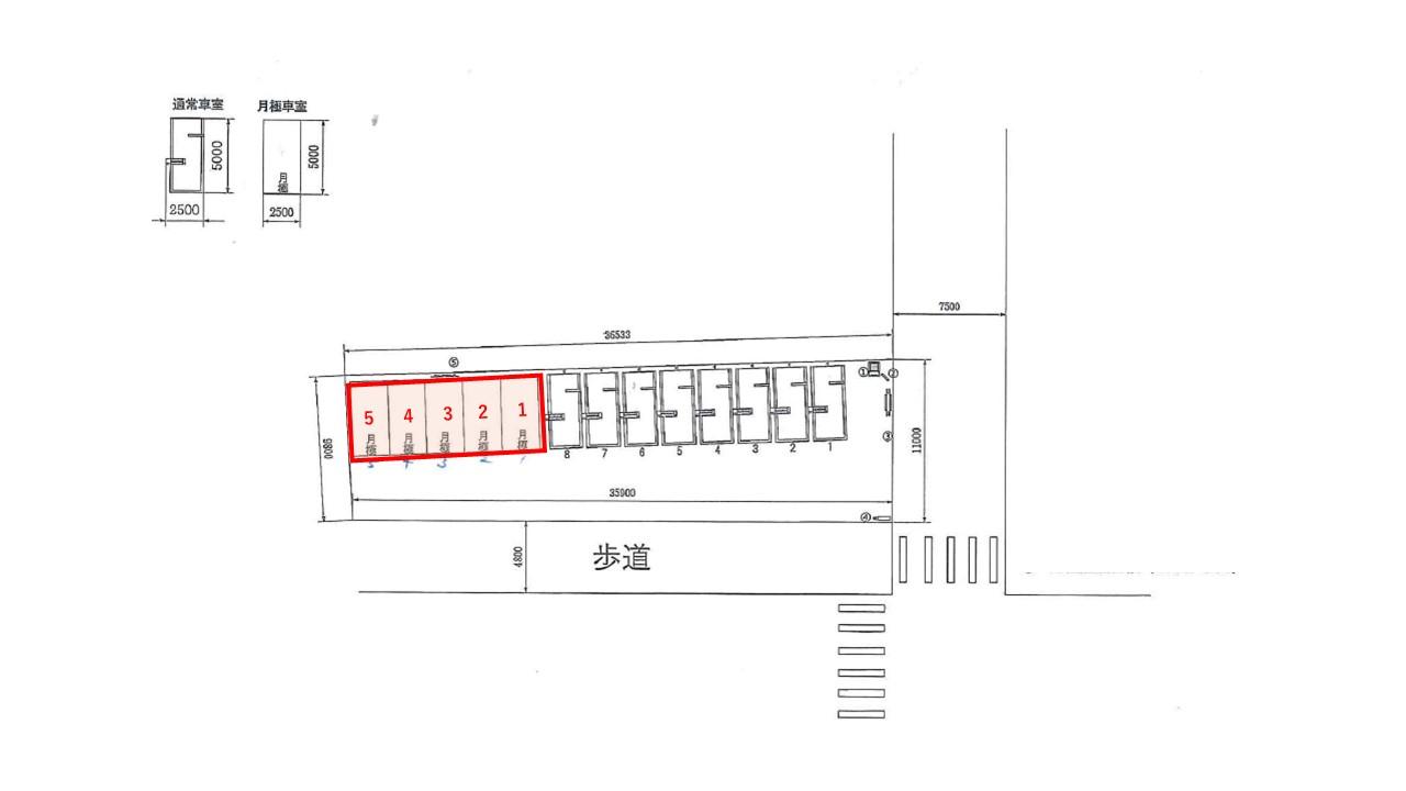 北九州市新池３丁目第１の駐車配置図