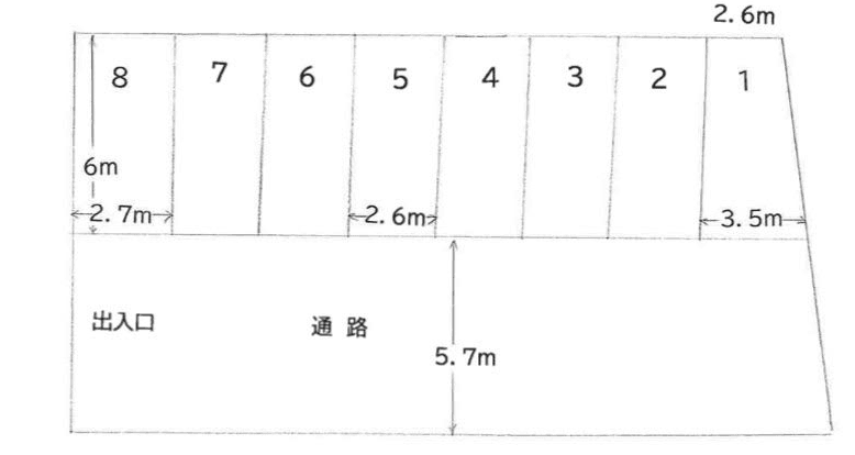 五の神MTパーキングの駐車配置図